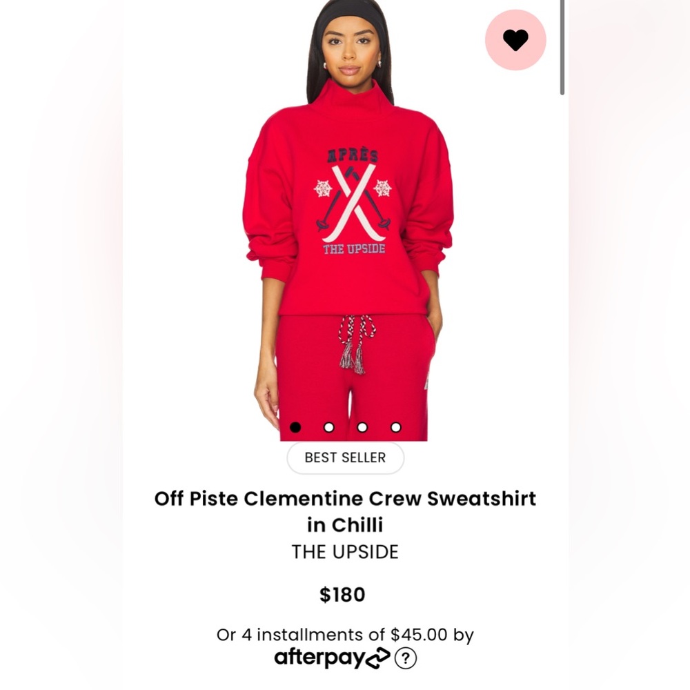 The upside Off Piste Clementine Crew Sweatshirt in Chilli